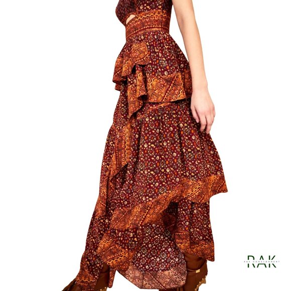 ULLA JOHNSON "Josana" Crepe Silk Cutout Maxi Gown in Agate | US 6 | $895 - Picture 1 of 7